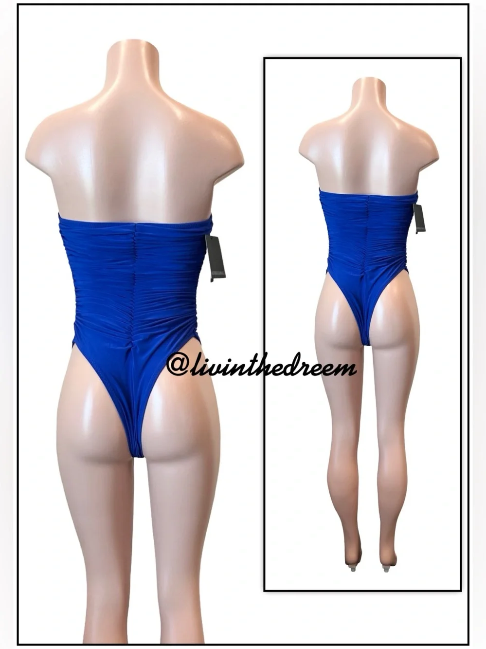 Norma Kamali - Slinky Marissa Strapless Ruched One Piece Swimsuit SZ M